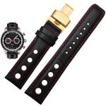 Ehtsa nahast rihm Tissot Sports Racing Series PRS516 T91 1853 jaoks &Uuml;lemine kiht veisenahk Kella rihm 20mm chopin watchband jaoks 20mm black