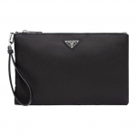Prada emailitud kolmnurkne metalllogo nailonist tualett-kott sidur V&auml;ikesed meeste kotid Must 2NH004-064-F0002 Box(Basic Set+Box)