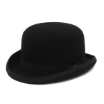 GEMVIE 4 suurust 100% vill must beež vilt Derby Bowler m&uuml;ts sulgedega naistele meestele peo ametlik Fedora kost&uuml;&uuml;m mustkunstniku m&uuml;ts XL(61cm) must