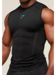 Meeste saumatu kiiresti kuivav varrukateta jooksutank top Extra Large black