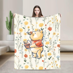 Winnie Puhhi Tekk Super Soe Graafilise Kujundusega Pl&uuml;&uuml;sist Voodipesu Tekid Lastele Elutuppa Flanellist Voodikate Voodikate 130cmx150cm