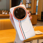 Xiaomi 15 Ultra &uuml;mbris Magsafe s&uuml;sinikkiust mustriga vegannahast kontrastv&auml;rvi pehme silikoonist TPU tagakaas Pc + tpu&Xiaomi 14 Ultra