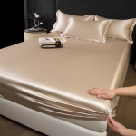 30 momme raske kaaluga puhas mooruspuu siidist pinguldatud lina, &uuml;hes t&uuml;kis voodikate ja Tenceli madratsikaitse 120x200cm【One Piece Fitted Sheet】