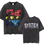 Pestud Vintage System of A Down T-s&auml;rk Unisex Naistele Puuvillane Kvaliteet L&uuml;hikeste Varrukatega T-s&auml;rgid Unisex Rockmuusika B&auml;nd Multikakujutisega Graafika XL gray
