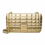 MICHAEL KORS Tribeca Tribeca Metallik Tepitud Nahast Crossbody &Otilde;lakott Suur Naiste Hele Kuld kuld