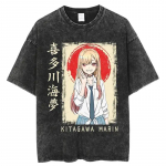 Minu riietumiss&otilde;ber Kitagawa Marin Vintage Pesuga Anime Graafiline T-s&auml;rk Koolit&uuml;druk &Uuml;le suurusega Must Unisex Streetwear T-s&auml;rk S mitmev&auml;rviline