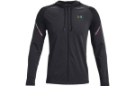 Under Armour meeste RUSH HeatGear t&auml;ispika lukuga kapuutsim&uuml;ts Must 1366170-001 S