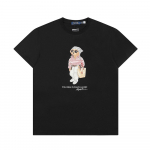 Ralph Lauren Suvine Meeste ja Naiste 100% Puuvillane Polo Karu T-s&auml;rk Moodsa Triibulise Karu Prindi ja Allkirjaga S must