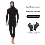 Meeste 3 mm neopreenist t&auml;ispikk m&auml;rg&uuml;likond, tagant lukuga, soe snorgeldamiseks ja talve sukeldumiseks 5XL [200-220 lbs] black