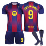 (#9 LEWANDOWSKI) 25-26 Barcelona koduv&auml;ljaku La Liga number Jalgpallis&auml;rk lastele ja t&auml;iskasvanutele S