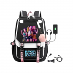 KPop Deemonik&uuml;tid Seljakoti stiil G&uuml;mnaasiumi seljakott teismelisele t&uuml;drukule Moodne lapitehnika &Otilde;pilast&uuml;drukud USB-ga Koolikott Armas raamatu kott One Size