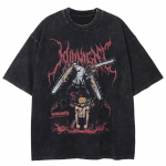 Unisex suur T-s&auml;rk Chainsaw Man Jaapani Manga L&uuml;hikeste varrukatega T-s&auml;rgid Retro pestud puuvillast rasked topid meestele naistele S