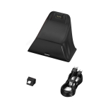 Laadimisdokk kontrolleritele, &uuml;hildub Switch 2 Pro kontrolleritega, laadimisalus, kiirlaadimispunkt LED-indikaatori ja adapteriga Only Dock black