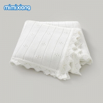 Mimixiong OEKO Tex &Uuml;hev&auml;rviline Kest &Auml;&auml;rkoes Uus&uuml;ndinud Beebi Hingav Puuvillane Kootud Tekk (White,80*100cm) valge