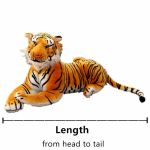 50-110CM hiiglaslikud elutruud tiigrist pehmed m&auml;nguasjad, loomade simulatsioon, valge-pruun tiiger, jaaguarinukk, naljakad s&uuml;nnip&auml;evakingitused 50cm valge