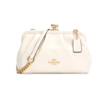 COACH Kisslock nahast pilvekotike, Crossbody kott, &Otilde;lakott naistele, Puhtvalge Basic Set (Bag + Dustproof Bag) valge