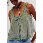 Pitsiline Patchwork Magus Kitsas L&uuml;hike Camisole Vest Nuppudega Naiste Suvine L