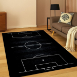 3D Jalgpall Valge Jalgpalliv&auml;ljak Spordimatt Vaip elutuppa Diivani Kodune Magamistuba Uksematti Kaunistus, M&auml;ngutuba libisemiskindel Vaip 80x120cm brown