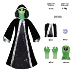 Halloweeni tulnuka Cosplay Piimasiidist Kehakost&uuml;&uuml;m & Keep Komplekt L (Child) black