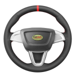 T&auml;is mustast nahast auto roolikatte kate Seat Ibiza 6J Mii 2012- jaoks black thread gray