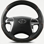 Auto roolikatte kate K&auml;sit&ouml;&ouml;na &otilde;mmeldud Pehme Must Kunstnahast Toyota Fortuner Hilux 2012-2015 jaoks brown round