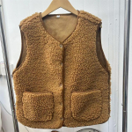 Lambavilla vest Naiste Talvine L&uuml;hike Karusnahaga Integreeritud Mitmek&uuml;lgne L&otilde;tv Vest Vest Vest Jakk XL brown