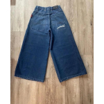 LUXEON Tikitud Kotid Y2K R&otilde;ivad Mehed Naised Harajuku Hip Hop Tikitud Vintage Sinised Kotid Madala V&ouml;&ouml;koht Lai Jalgadega P&uuml;ksid L