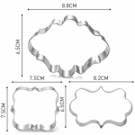 3 tk &otilde;nnistusraam pulmade roostevabast terasest k&uuml;psise l&otilde;ikurid ristk&uuml;likukujuline ruudukujuline ovaalne fondant koogivorm 3Pcs/set
