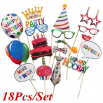 18 tk/komplekt Fotorekvisiidid Lapsed Palju &otilde;nne s&uuml;nnip&auml;evaks Peokaunistused Tarvikud Beebipoiss T&uuml;druk T&auml;iskasvanu