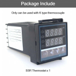 Kahe PID termostaadi regulaator SSR v&auml;ljund digitaalne PID temperatuurikontroller REX-C100 0-400C termopaar K SSR 40A SSR-40A SET 1