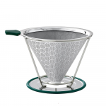 Roostevabast terasest koonuskohvifiltri tilguti kahekihiline v&otilde;rgust valmistatud kohvikoonusfilter Koduk&ouml;&ouml;k