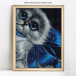 Teemanttikandid Kassi Teemantmaaling &Uuml;mmargused kivid Loomade kivid Pildid 20X30