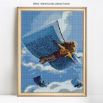 T&auml;isruudukujuline 5D DIY teemantmaaliraamat Teemanttikandid Ristpistes portree 20X30CM