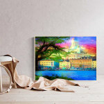 Teemanttikandid T&auml;is&uuml;mmargune &uuml;mmargune puur Maastik Linn Teemantmaal Ristpistes Mosaiikpiste 20X30CM