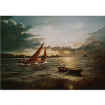 5d isetehtud teemantmaaling paat j&auml;rve ristpistes teemanttikandid puur kividest kodukaunistus 20X30CM