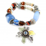 Les Tr&eacute;sors De Lily [E0458] - Bracelet Cr&eacute;ateur 'Vahin&eacute;' Bleu sinine