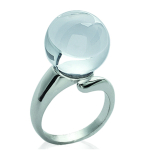 Bague Argent 'R&eacute;glisse' Blanc argent&eacute; (rhodi&eacute;) - 14 mm 52 valge