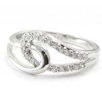 Bague Argent 'Scarlett' blanc argent&eacute; (rhodi&eacute;) - 8 mm 54 valge
