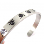 Les Tr&eacute;sors De Lily [J6864] - Bracelet cr&eacute;ateur 'T&ecirc;te de Mort' argent&eacute; h&otilde;be