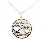 Altesse [L0363] - Collier plaqu&eacute; or 'Love' kuld