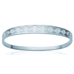 Les Tr&eacute;sors De Lily [L1108] - Bracelet Acier 'Rhodes' argent&eacute; - 8 mm h&otilde;be