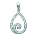 Les Tr&eacute;sors De Lily [L3915] - Pendentif Argent 'Sissi' blanc argent&eacute; (rhodi&eacute;) - 15x12 mm valge
