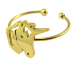 7bis [P3884] &ndash; k&auml;sit&ouml;&ouml;na valmistatud kullast &bdquo;Unicorn&rdquo; terass&otilde;rmus &ndash; 15x13 mm kuld