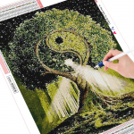 HUACAN 5D DIY t&auml;ispuuritav teemantv&auml;rvimine puuraja tikandiga mosaiigiga k&auml;sit&ouml;&ouml;komplekt Full square 20*30 cm