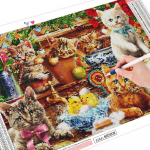 Teemantmaaling Loomade n&auml;put&ouml;&ouml; Ristpistes Teemanttikandid 20X30CM