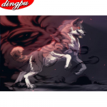 DINGPU 5D teemantmaaling t&auml;ispuuritud &uuml;mmargune mosaiik kodukaunistus tikandid ristpistes k&auml;sitsi valmistatud kingitus 20X30CM