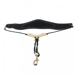 Universaalne reguleeritav saksofoni kaelarihm PU nahast saksorihm metallist konks, hingav disain must