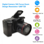 Digikaamera 16X F-ocus Zoom Disain Resolutsioon 1280*720 Toetatud SD-kaart 4 * AA patarei must