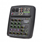 Muslady 4-kanaliline helimikseri segamiskonsooli LED-ekraan Sisseehitatud helikaart USB BT &uuml;hendus koos EU Plug