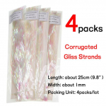 Bimoo 4Packs 1mm 9,8 Rainbow gofreeritud l&auml;ikega kiud simuleerib kala kaalusid/kombitsaid uus sillerdav v&auml;lkk&auml;rbse sidumismaterjal